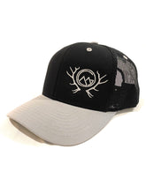 Load image into Gallery viewer, Montana’s Great Outdoors Grey/Black Trucker Hat