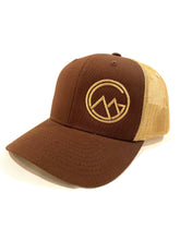 Load image into Gallery viewer, Montana’s Great Outdoors Brown/Gold Trucker Hat